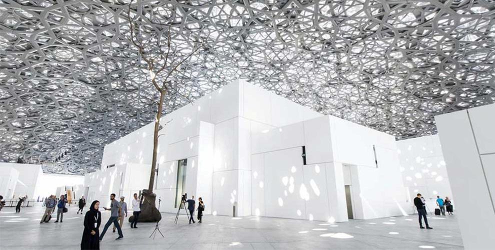 Silver dome of Abu Dhabi's Louvre