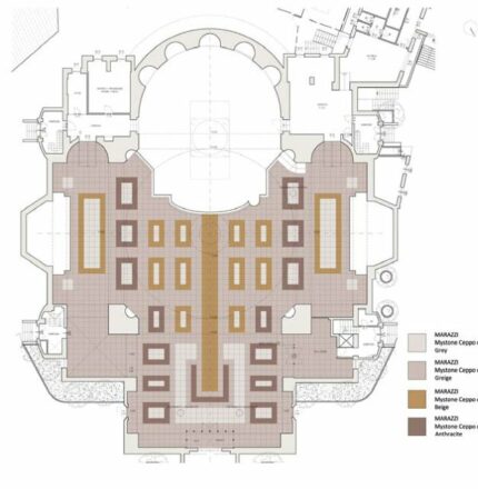 disegno pavimento sopraelevato chiesa milano