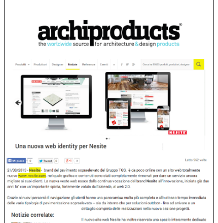 Una nuova web identity per l'azienda veneta di pavimenti sopraelevati Nesite
