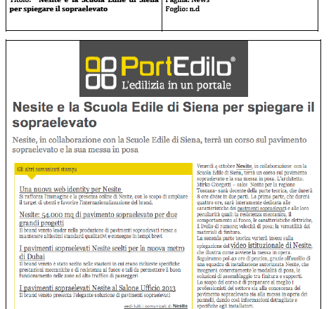 Nesite e la Scuola Edile di Siena spiegano il pavimento sopraelevato