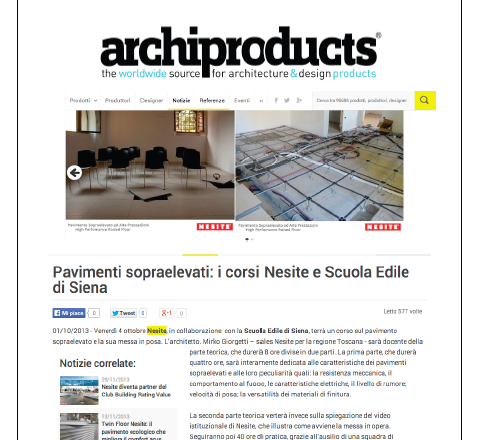 Pavimenti Sopraelevati: i corsi di Nesite e Scuola Edile di Siena