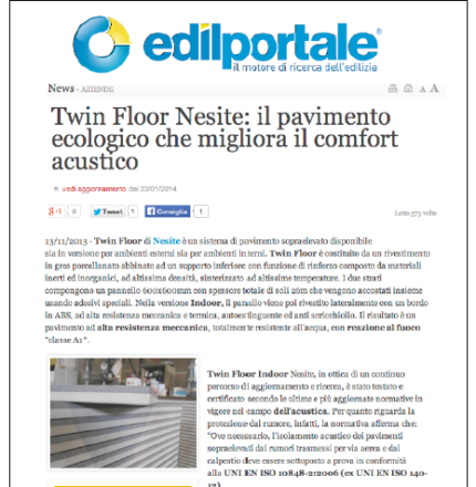 TwinFloor Nesite il pavimento ecologico che migliora il comfort acustico