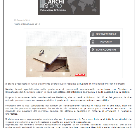 Nesite a Klimahouse 2014 presenta il nuovo prodotto TwinTech