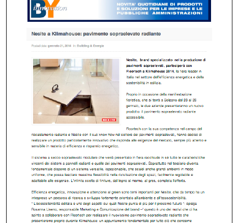 Nesite a Klimahouse con il pavimento sopraelevato radiante