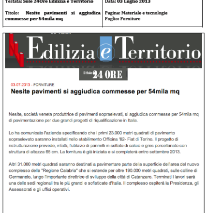 L'azienda veneta di pavimenti sopraelevati Nesite si aggiudica due grandi progetti di riqualificazione in Italia