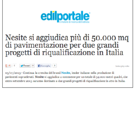 Nesite si aggiudica 54mila mq di pavimentazione