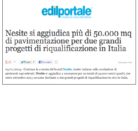 Nesite si aggiudica 54mila mq di pavimentazione