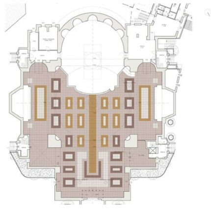 disegno pavimento sopraelevato chiesa milano