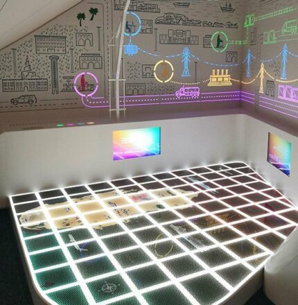 pavimento sopraelevato interattivo Museo nazionale del Qatar