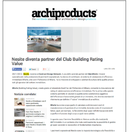 Nesite diventa partner del Club Building Rating Value