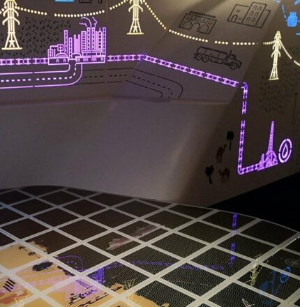 pavimento sopraelevato interattivo Museo nazionale del Qatar