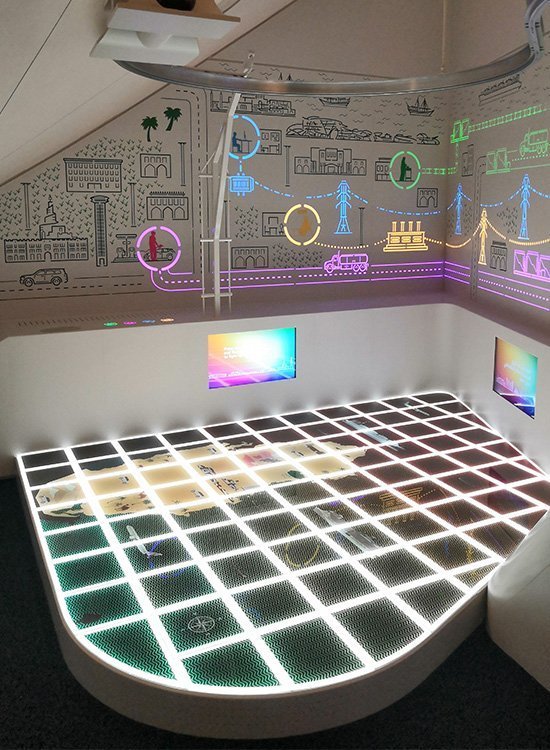 suelo elevado interactivo Museo Nacional de Qatar